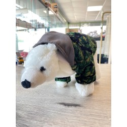 OURS POLAIRE AVEC MANTEAU DANOIS VERT