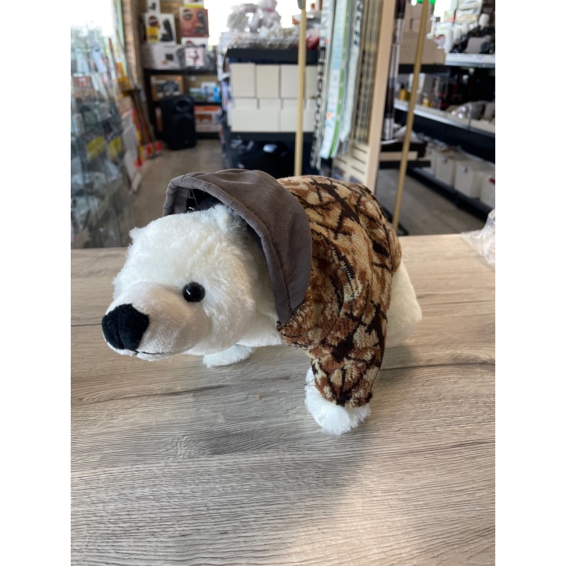 OURS POLAIRE AVEC MANTEAU DANOIS MARRON