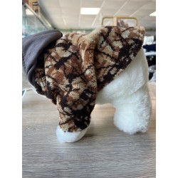 OURS POLAIRE AVEC MANTEAU DANOIS MARRON