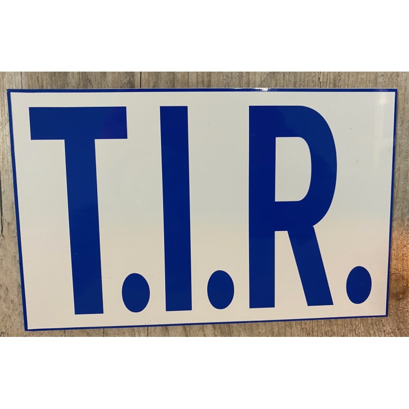 PLAQUE T.I.R - blanc/bleu - 20x12,5cm