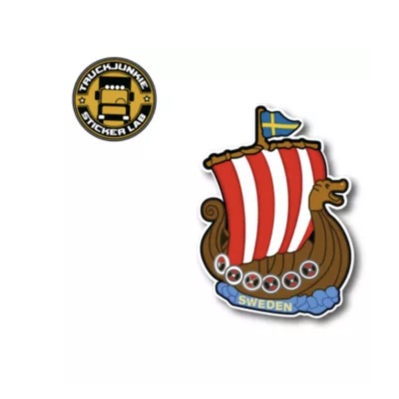 SWEDEN - VIKING BOAT - FULL PRINT STICKER