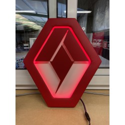 Logo Renault 40x35cm blanc simili rouge