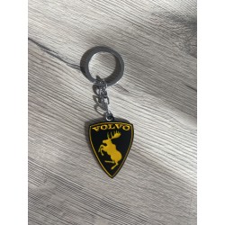 Porte clé Volvo jaune/noir