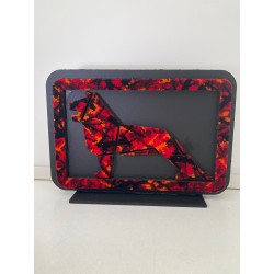 LOGO MAN SUR SOCLE - 25x17cm - noir/danois rouge
