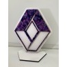 LOGO RENAULT SUR SOCLE - 19x23cm - blanc/violet