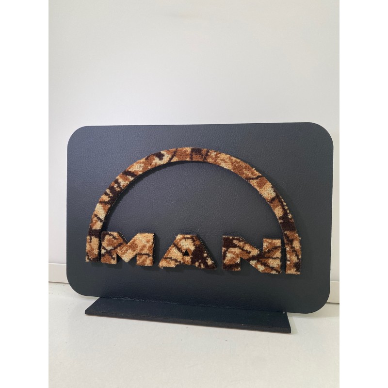 LOGO MAN CLASSIC SUR SOCLE - 25x17cm - noir/danois marron