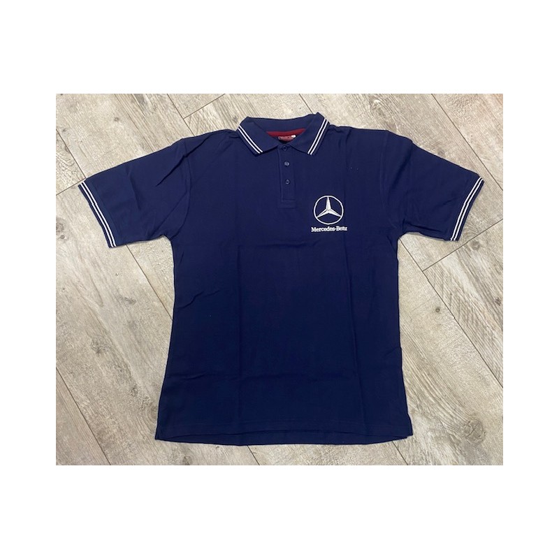 POLO BLEU MARINE LOGO MERCEDES BLANC TAILLE XL