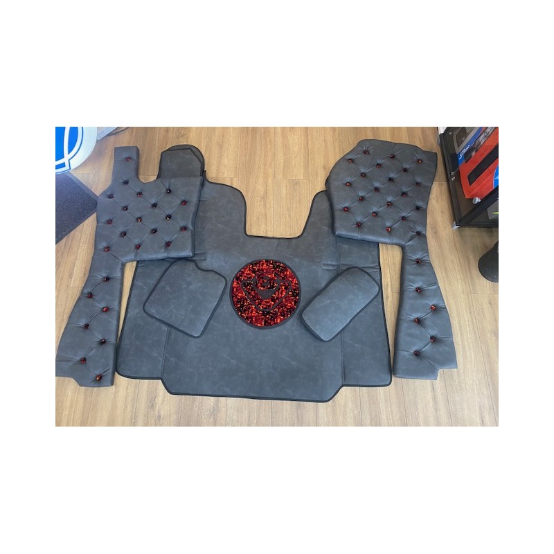 TAPIS CAPITONÉS SCANIA R3 DELUXE NOIR DANOIS ROUGE