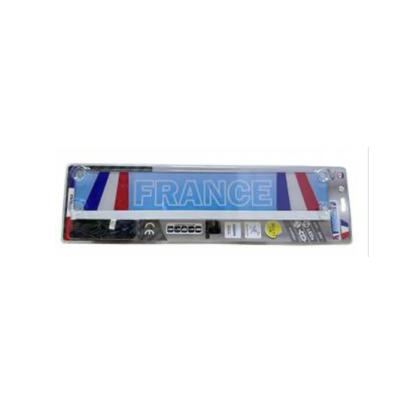 PLAQUE PLEXIGLAS LUMINEUSE FRANCE 12/24V 36 LEDS 60 X 11 CM