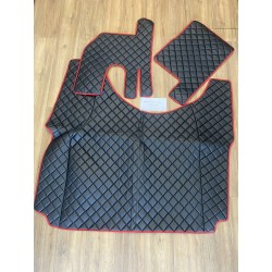 TAPIS RENAULT T TUNNEL À PARTIR DE 2014 NOIR GAUFRÉ CONTOUR ROUGE