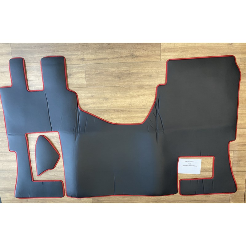 TAPIS MERCEDES ACTROS MP5 À PARTIR DE 2011 NON PNEUMATIQUE LISSE NOIR CONTOUR ROUGE TAPIS MERCEDES ACTROS MP5 À PARTIR DE 2011 NON PNEUMATIQUE LISSE NOIR CONTOUR ROUGE