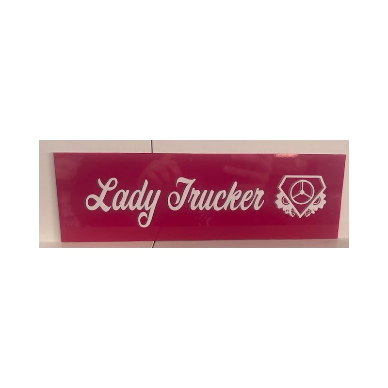 PLAQUE LADY TRUCKER ROSE