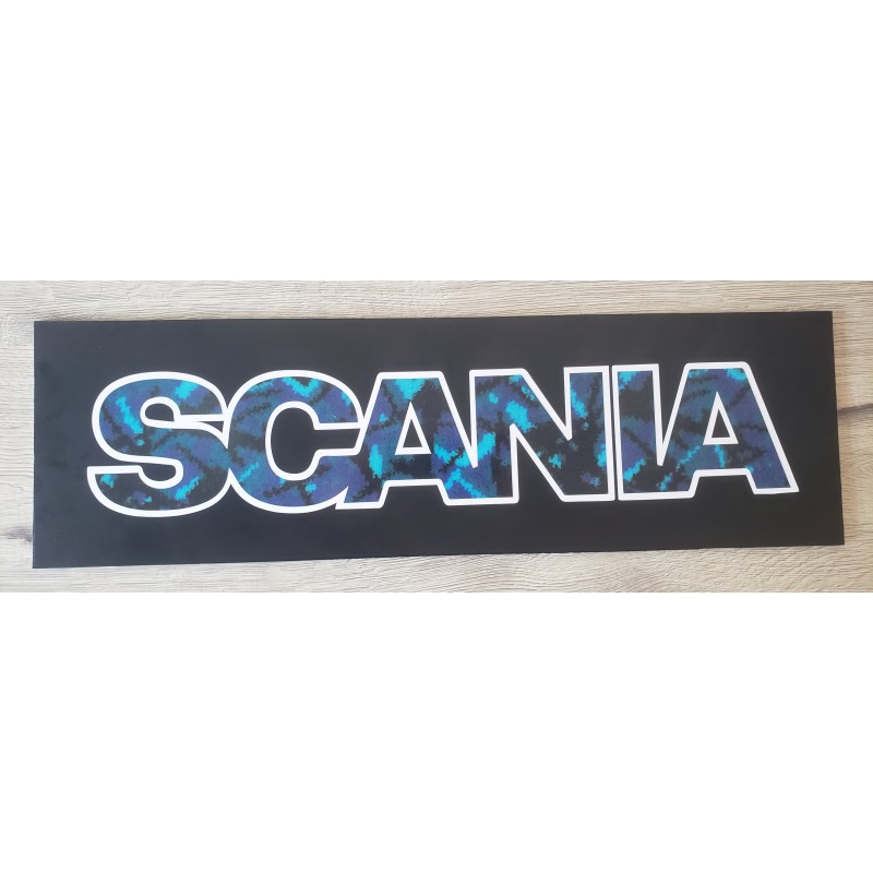PLAQUE SCANIA NOIR/DANOIS BLEU
