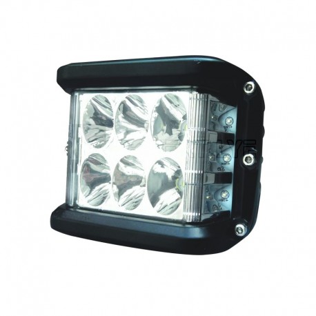 Phare de travail rectangulaire 6 Leds type CREE + 6 Leds 180°