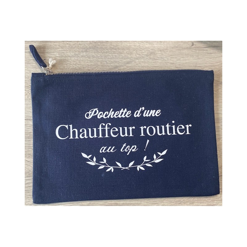 POCHETTE D'UNE CHAUFFEUR ROUTIER AU TOP ! BLEU MARINE/BLANC POCHETTE D'UNE CHAUFFEUR ROUTIER AU TOP ! BLEU MARINE/BLANC