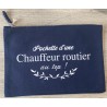 POCHETTE D'UNE CHAUFFEUR ROUTIER AU TOP ! BLEU MARINE/BLANC