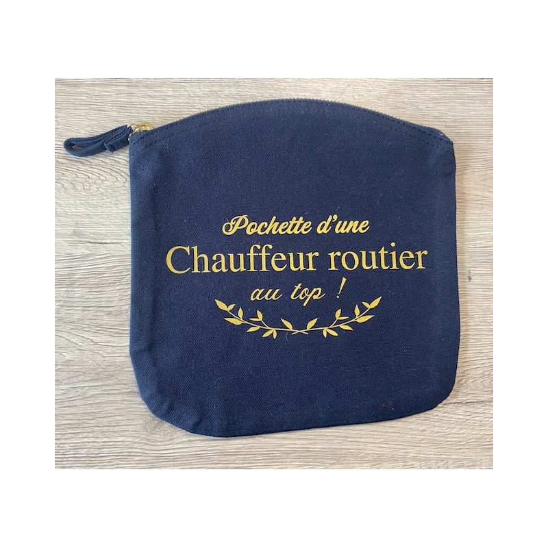POCHETTE D'UNE CHAUFFEUR ROUTIER AU TOP ! BLEU MARINE/OR POCHETTE D'UNE CHAUFFEUR ROUTIER AU TOP ! BLEU MARINE/OR