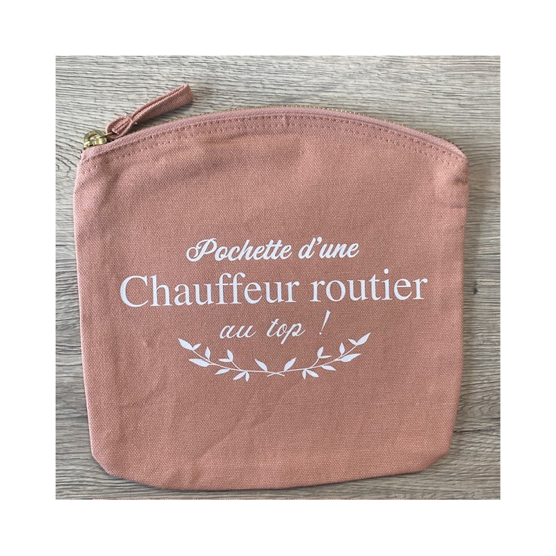 POCHETTE D'UNE CHAUFFEUR ROUTIER AU TOP ! ROSE/BLANC