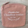 POCHETTE D'UNE CHAUFFEUR ROUTIER AU TOP ! ROSE/BLANC