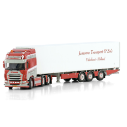 JANSSENS TRANSPORT & ZN'S SCANIA R HIGHLINE CR20H 6X2 TAG AXLE TRIDEC REEFER TRAILER - 3 AXLE