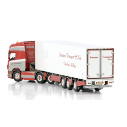 JANSSENS TRANSPORT & ZN'S SCANIA R HIGHLINE CR20H 6X2 TAG AXLE TRIDEC REEFER TRAILER - 3 AXLE