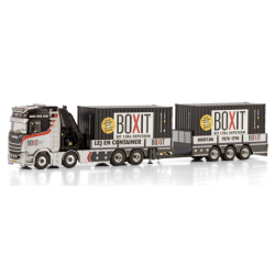 BOXIT SCANIA S HIGHLINE CS20H SCANIA S HIGHLINE CS20H RIGED FLAT BED TRUCK 8X2 TAG AXLE FLAT BED DRAWBAR TRAILER - 3 AXLE WIT...