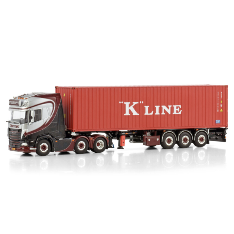 FRANS KAMP TRANSPORT DAF XG+ 6X2 TWIN STEER FLEX CONTAINER TRAILER - 3 AXLE + 40FT CONTAINER FRANS KAMP TRANSPORT DAF XG+ 6X2 TWIN STEER FLEX CONTAINER TRAILER - 3 AXLE + 40FT CONTAINER