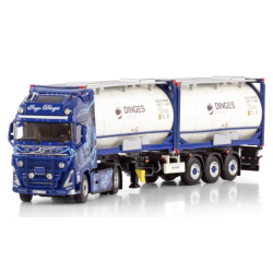 INGO DINGES VOLVO FH5 GLOBETROTTER XL 4X2 FLEX CONTAINER TRAILER - 3 AXLE + 2X 20FT TANK CONTAINER