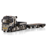 ARJEN KANDT MERCEDES-BENZ AROCS MP5 BIG SPACE 10X4 FLATBED DRAWBAR TRAILER - 3 AXLE WITH PALFINGER PK 165.002 TEC 7 + JIB BAL...