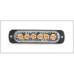 Feu flash blanc 6 LED ultra plat 12/24V