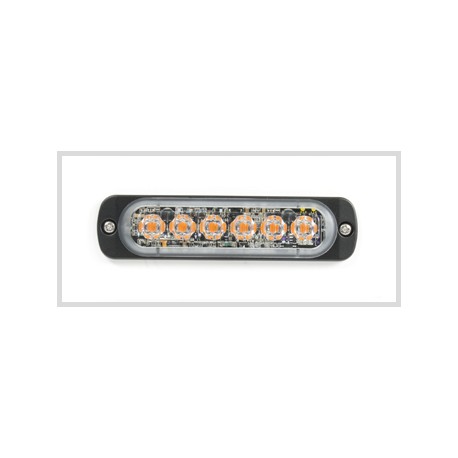 Feu flash blanc 6 LED ultra plat 12/24V