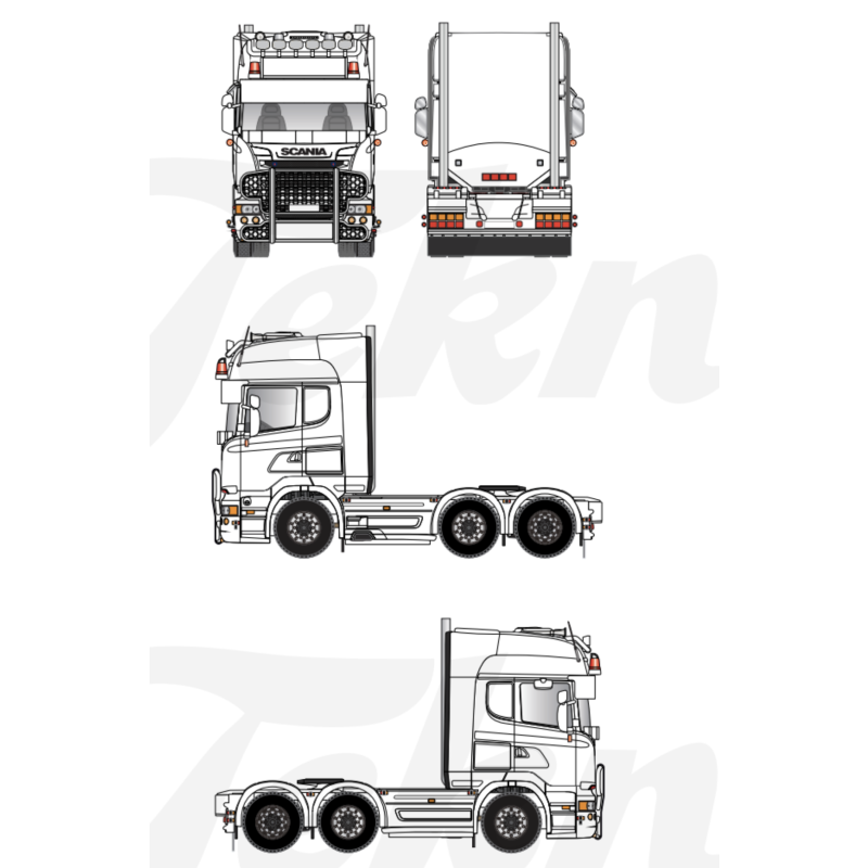 Scania R6 Streamline 6x2 en kit à monter - 87594