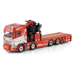 THOMAS BERG SCANIA R NORMAL CR20N 8X4 RIGED FLATBED TRUCK WITH FASSI 1100 + JIB