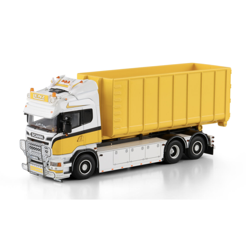 LENZ GERÜSTBAU SCANIA R6 HIGHLINE RIGED TRUCK WITH HOOKLIFT SYSTEM 6X2 TAG AXLE + 40M3 CONTAINER - 01-4716