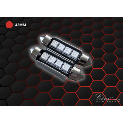 LOT DE NAVETTES LED ROUGE 42MM - 24V