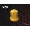 Caches écrous 32mm Jaune - Lot de 20