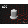 Caches écrous 33mm Blanc - Lot de 20