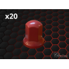 Caches écrous 33mm Rouge - Lot de 20