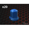 Caches écrous 33mm Bleu - Lot de 20