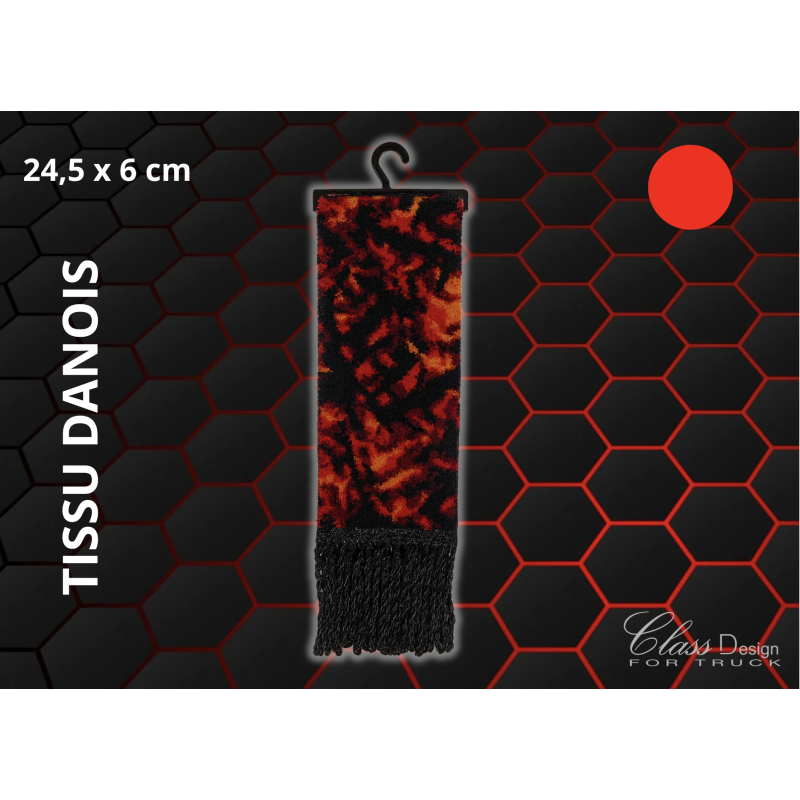 Mini écharpe Danois - 24,5 x 6cm - Danois Rouge