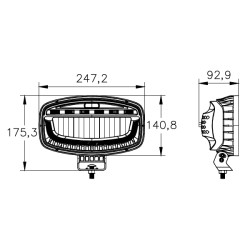FEU LONGUE-PORTÉE OVAL VEILLEUSE + STROBE