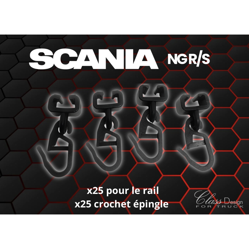 LOT DE CROCHETS SCANIA NG R/S - NOIR