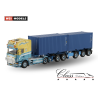 JOHN V.D. MADE SCANIA 4 SERIES TOPLINE 4X2 2CONNECT COMBI TRAILER - 5 AXLE + 2X 20FT CONTAINER - 01-4740