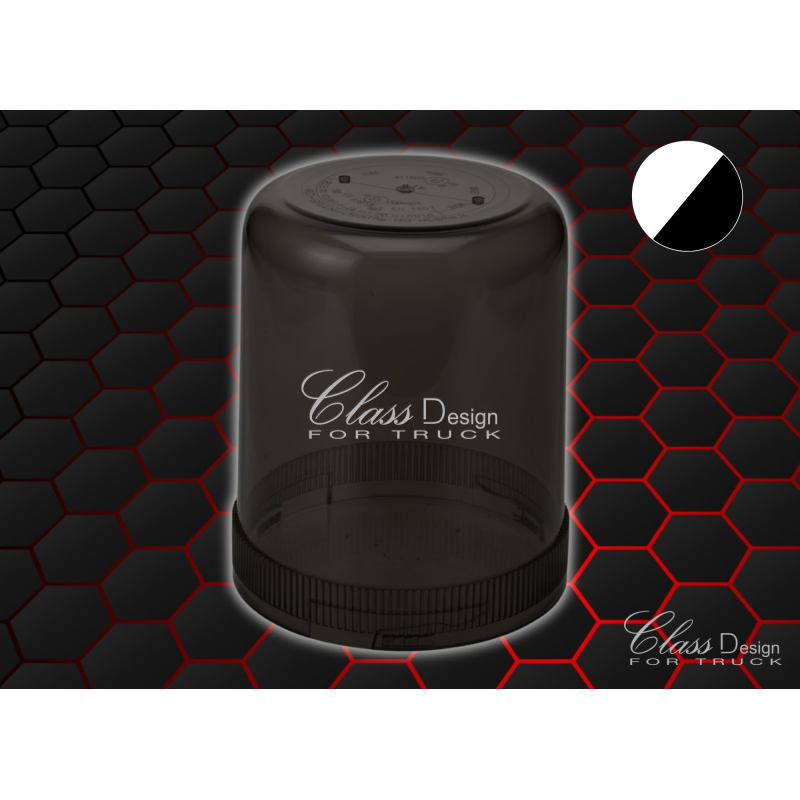 Cabochon de gyrophare transparent - teinté noir