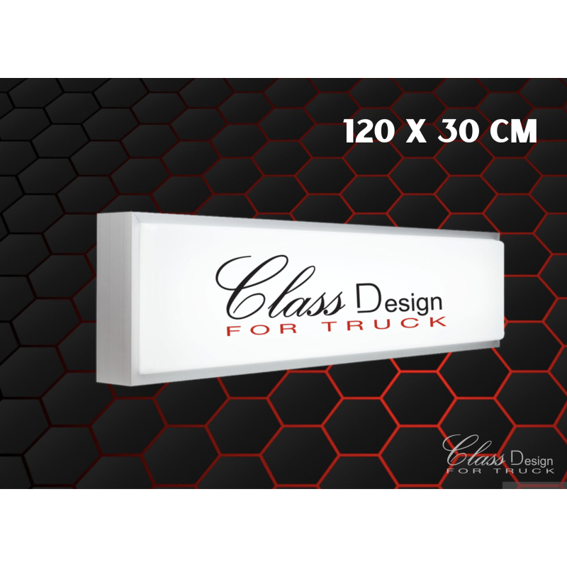 Enseigne lumineuse rectangle "Classic Design" 120 x 30 x10