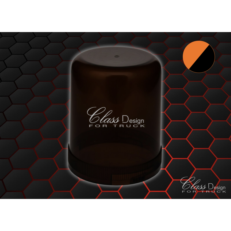 CABOCHON DE GYROPHARE ORANGE - TEINTÉ NOIR