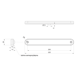 Réglette 12 LED Éclairage Rouge