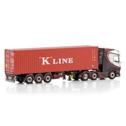 FRANS KAMP TRANSPORT DAF XG+ 6X2 TWIN STEER FLEX CONTAINER TRAILER - 3 AXLE + 40FT CONTAINER