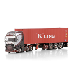 FRANS KAMP TRANSPORT DAF XG+ 6X2 TWIN STEER FLEX CONTAINER TRAILER - 3 AXLE + 40FT CONTAINER