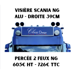 VISIÈRE DROITE SCANIA NG 39CM - PERCÉE 2 FEUX